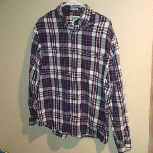 Duluth Trading Company Thick Flannel Untucked Relaxed Fit Plaid 100% Cotton M